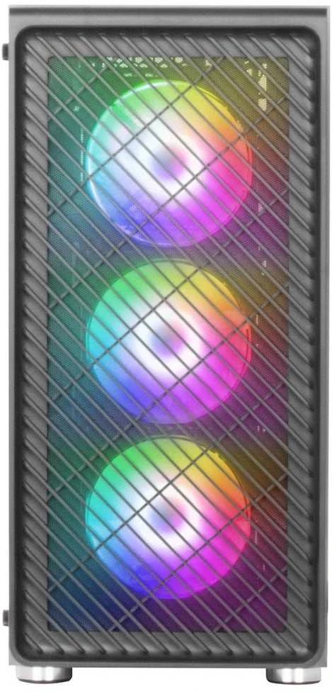 „tacens Mars Gaming MC-F Juodas“, ATX žaidimų pusiau bokštas, grūdinto stiklo langas, metalinis tinklelio priekis, 4x 120 mm ARGB ventiliatoriai