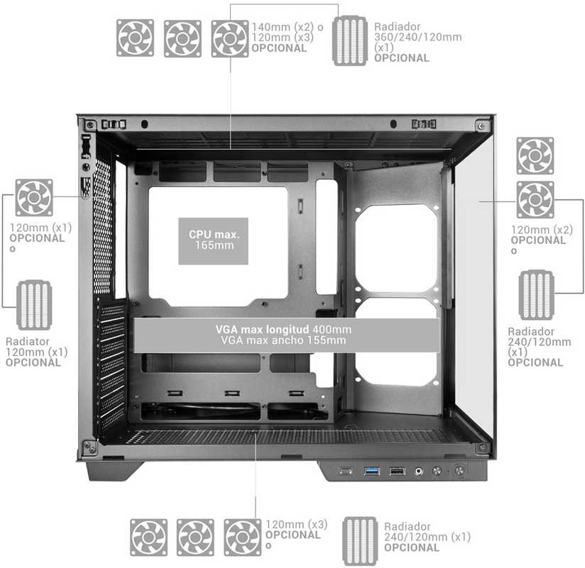 „Tacens Mars Gaming MCMIRAGE“ kompiuterio korpusas „Midi Tower“ Juodas