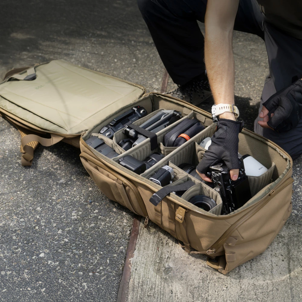 Taktinė Kuprinė - PGYTECH OneMo 25L Modulinis Dizainas, Vandeniui Atsparus, Coyote Brown