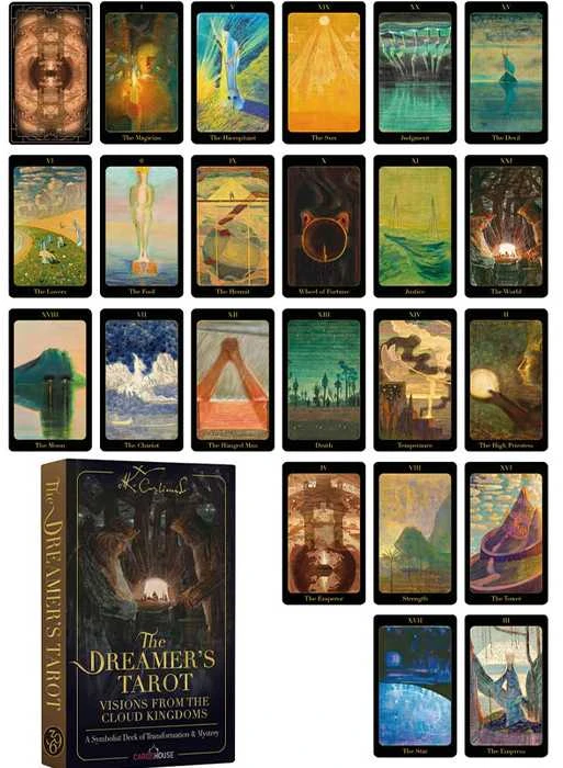 Dėlionė 369 Cards M. K. Čiurlionio Taro kortos „Vizijos iš debesų“ + knygelė (7 kalb.)