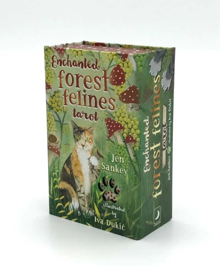 Taro kortų rinkinys - Llewellyn Enchanted Forest Felines 78 Kortos 13x8x4.5 cm