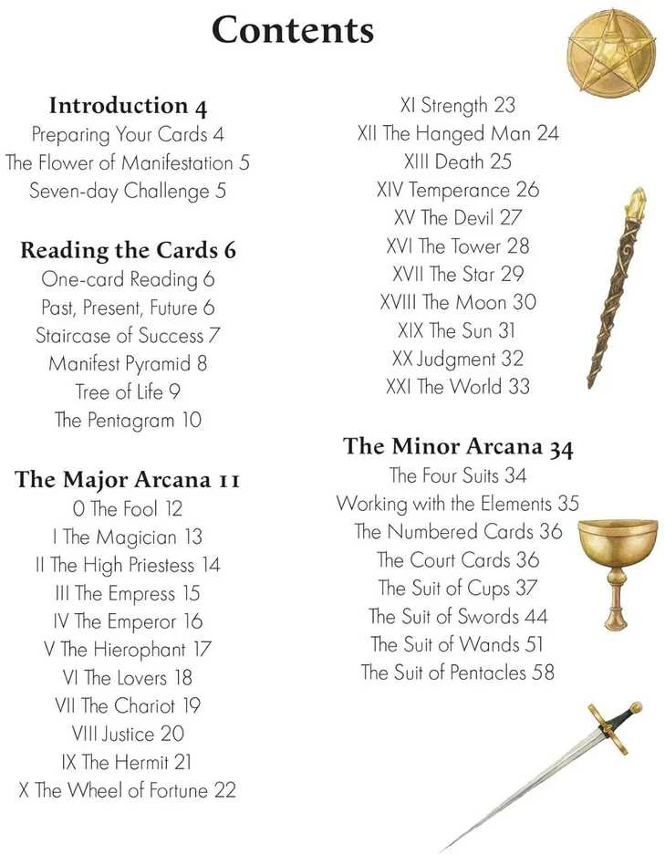 Cico Books Taro kortų rinkinys - Manifestation Tarot 78 Kortos su Gidu