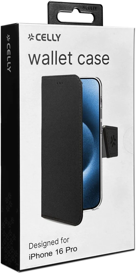 Telefono dėklas - Celly Wally iPhone 16 Pro Juodas