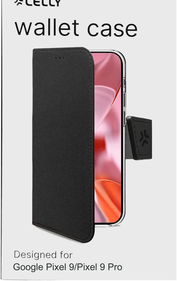 Telefono dėklas - Celly WALLY1083 juodas, skirtas Google Pixel 9