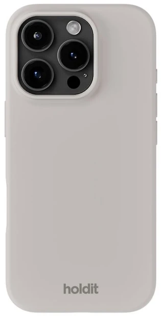 Telefono dėklas - Holdit Silikoninis iPhone 16 Pro Max Dėklas Rusvai Pilkas