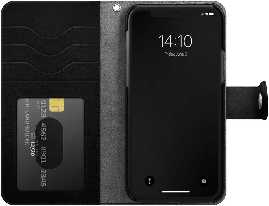 Telefono dėklas - Ideal of Sweden Magnet Wallet+ iPhone 14 juodas