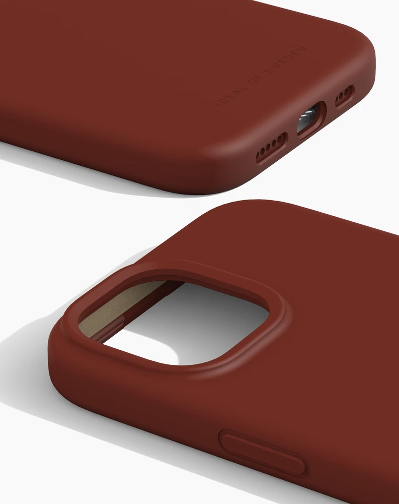 Telefono dėklas - Ideal of Sweden silikoninis dėklas su „MagSafe“, skirtas iPhone 15, tamsiai gintarinis