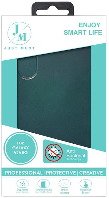 Just Must JM ANTI-BACTERIA TPU dėklas, skirtas Galaxy A26, skaidrus