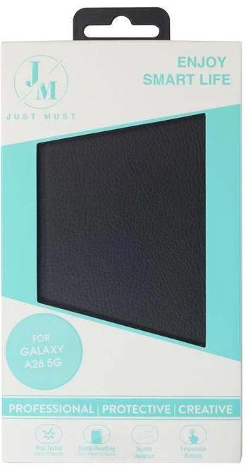 Just Must JM STAND FLIP CASE dėklas, skirtas Galaxy A26, juodas