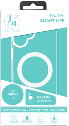 Dėklas „Just Must JM MAGSAFE CRYSTAL I“, skirtas „iPhone 16“, skaidrus