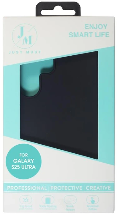 „Just Must JM REGULAR DEFENSE SILICONE“ dėklas, skirtas „Galaxy S25 Ultra“ (juodas)