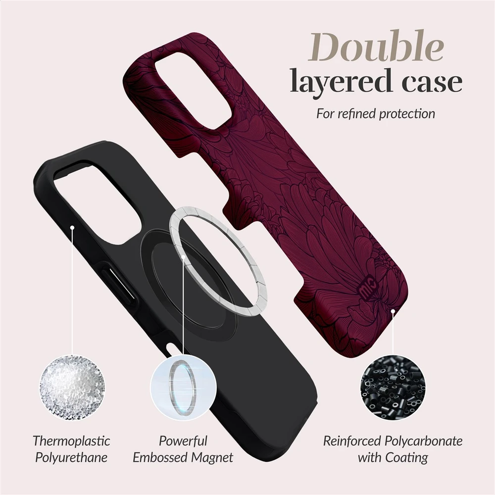 Dėklas MIO Berry Blooms Magsafe Case Compatible for iPhone 16 Plus
