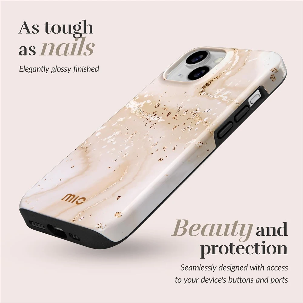 Dėklas MIO Gold Marble Magsafe Compatible for iPhone 16 Pro Max