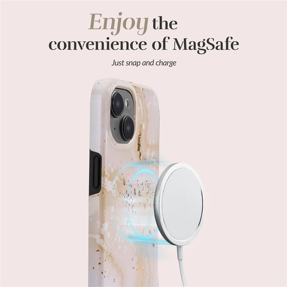 Dėklas MIO Gold Marble Magsafe Compatible for iPhone 16 Plus