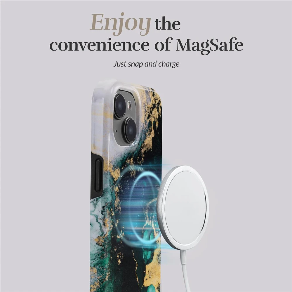 Dėklas MIO Žalias Marble Magsafe Compatible for iPhone 16 Pro