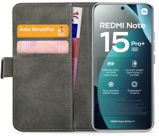 Dėklas Mobilize Classic Gelly Wallet Book Case Xiaomi Redmi Note 15 Pro+ 5G Juodas
