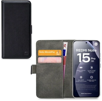 „Mobilize Classic Gelly“ piniginės formos dėklas „Xiaomi Redmi Note 15 Pro 5G“ Juodas