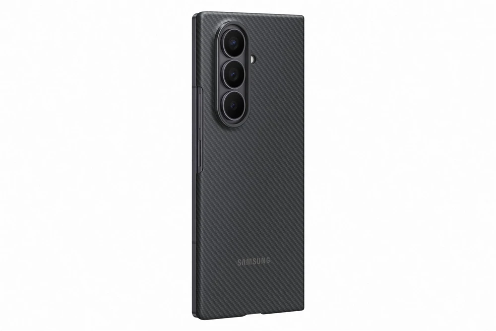 XF966SBEGWW anglies pluošto apsauginis dėklas Samsung Galaxy Fold7, Juodas