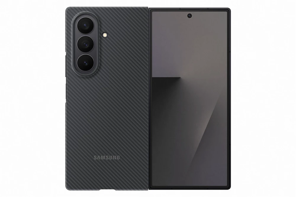 XF966SBEGWW anglies pluošto apsauginis dėklas Samsung Galaxy Fold7, Juodas