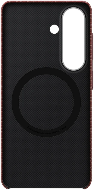 KS942SR anglies pluošto magnetinis dėklas „Samsung Galaxy S26“, koralų spalvos, raudonas