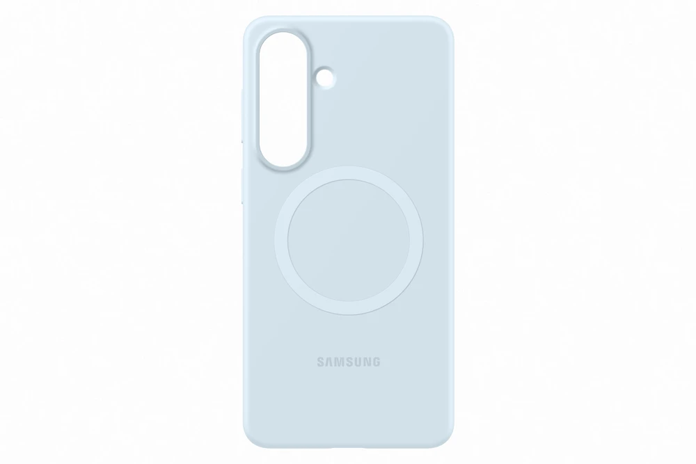 Samsung Galaxy S26+ silikoninis magnetinis dėklas su šviesa Mėlyna