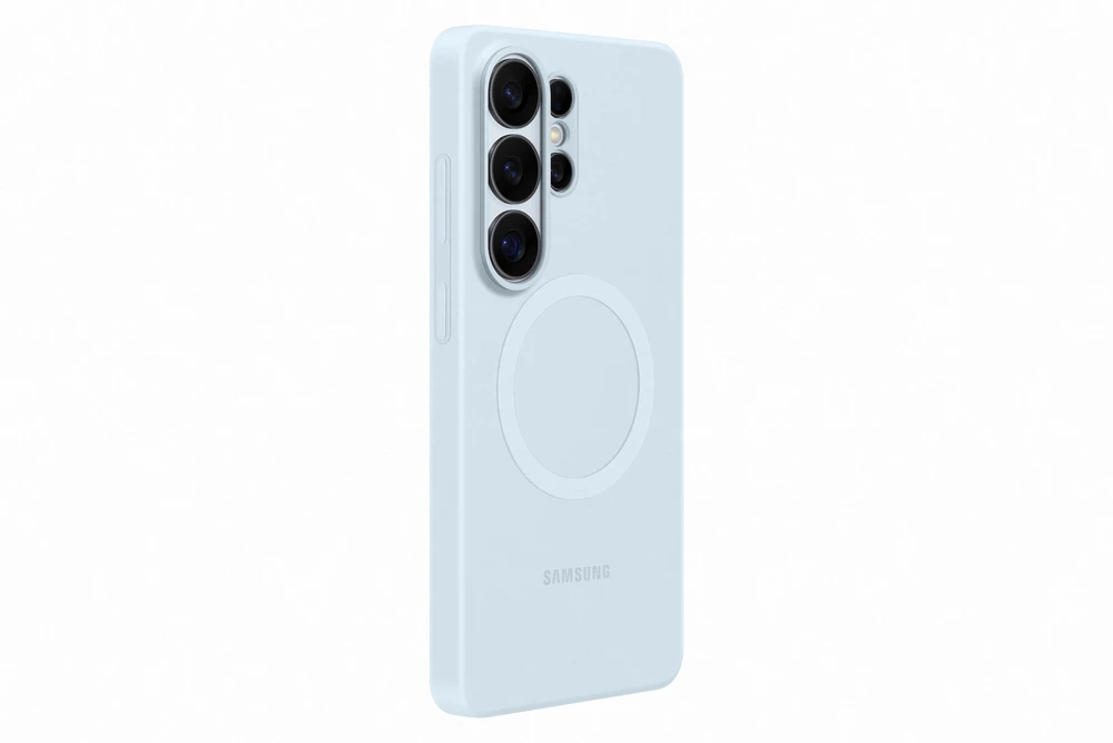 Telefono Dėklas - Samsung Galaxy S26 Ultra Silikoninis Magnetinis Dėklas, Belaidis Įkrovimas, Šviesiai Mėlyna