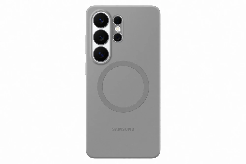 Telefono Dėklas - Samsung Galaxy S26 Ultra Silikoninis Magnetinis Dėklas, Belaidis Įkrovimas, Pilka