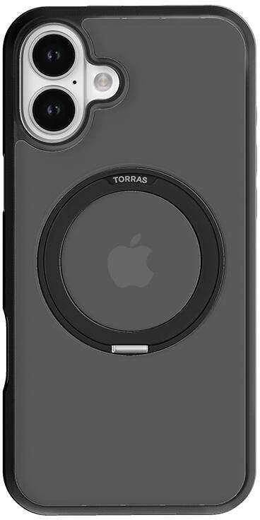 Torras Ostand Pro dėklas, skirtas iPhone 16 (juodas)
