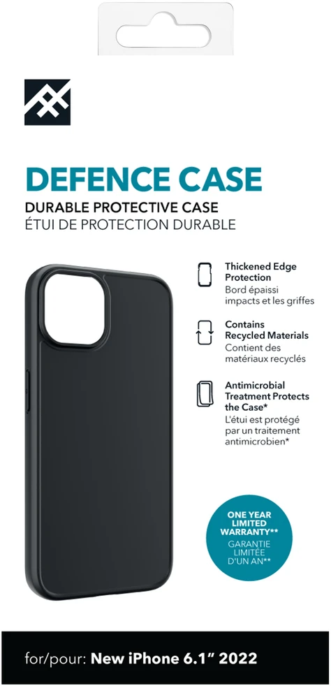 Telefono dėklas - ZAGG IFROGZ Defence Case iPhone 14, Juodas