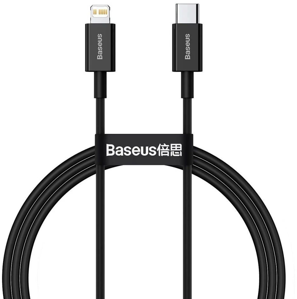 Baseus Superior serijos USB-C - Lightning kabelis 20W PD 1m - Juodas