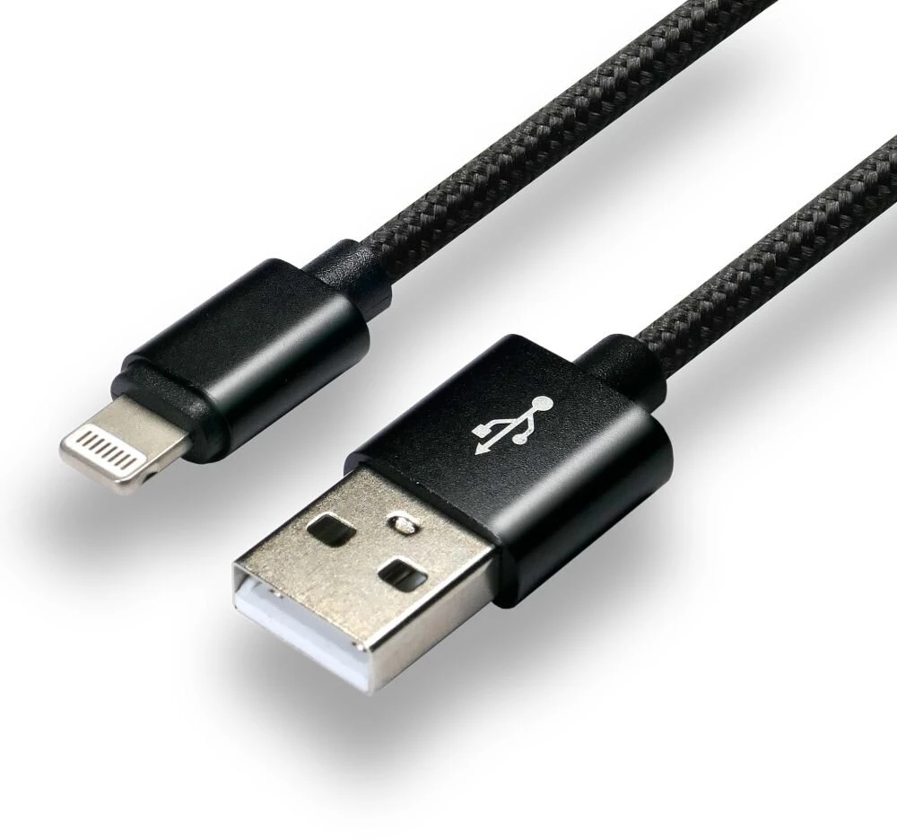 Telefono Įkrovimo Laidas - everActive CBB-1.2IB USB 2.4 A Greitas Įkrovimas, 480 Mbps, 1,2 m, Juoda
