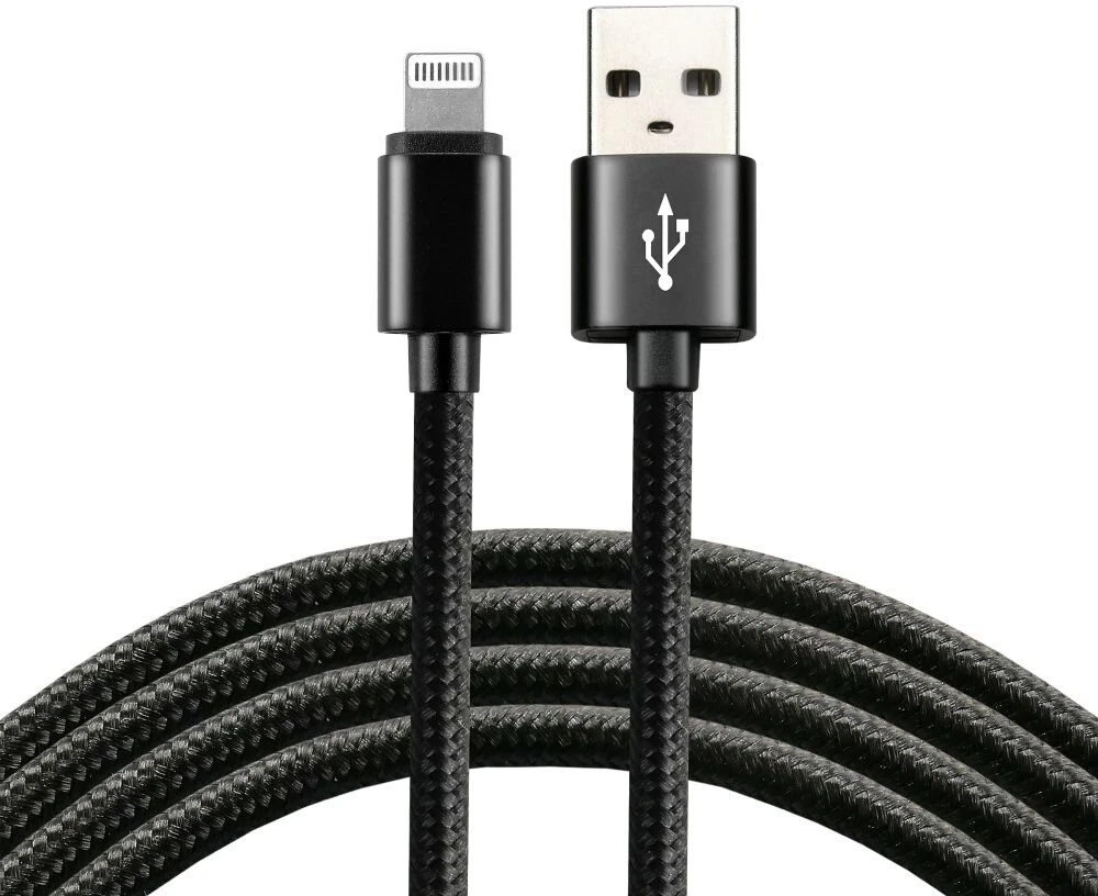Telefono Įkrovimo Laidas - everActive CBB-1.2IB USB 2.4 A Greitas Įkrovimas, 480 Mbps, 1,2 m, Juoda