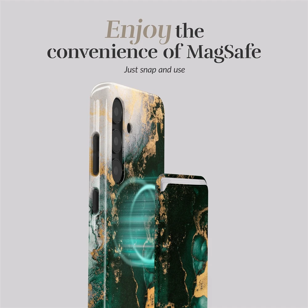 Dėklas MIO Žalias Marble Magsafe Case Compatible Card Holder