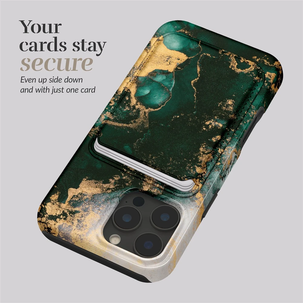 Dėklas MIO Žalias Marble Magsafe Case Compatible Card Holder