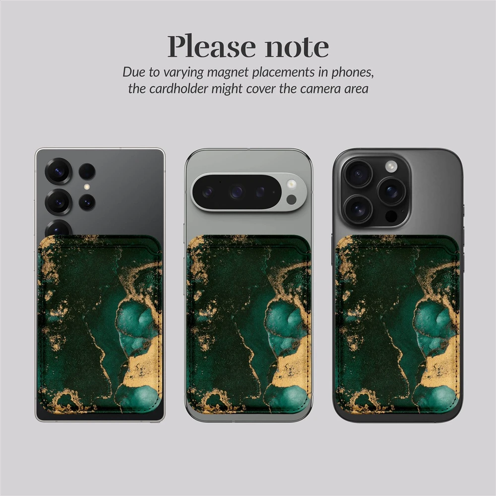 Dėklas MIO Žalias Marble Magsafe Case Compatible Card Holder