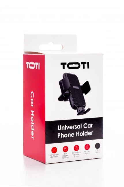 SEEK TOTI Universal Car Air Vent Mount Phone Holder, Juodas