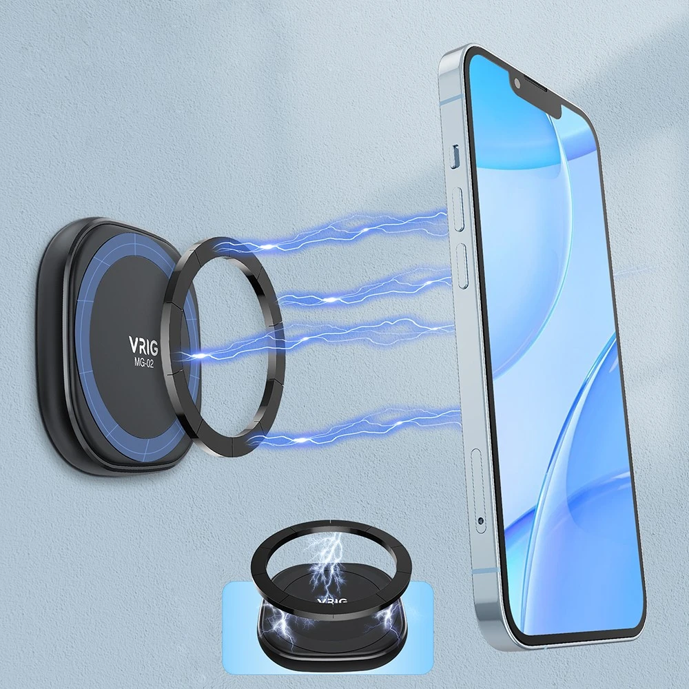 Telefono laikiklis - VRIG MG-02 Magnetinis Sieninis Laikiklis iPhone 12-15, 250g Palaikymas