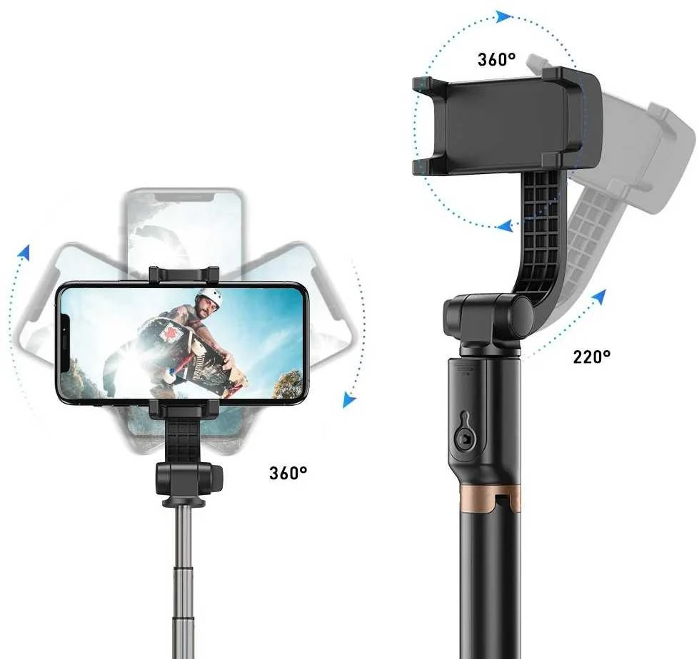Telefono Objektyvas - Apexel APL-D6 3-in-1 Trikojis Gimbal Selfie Laikiklis