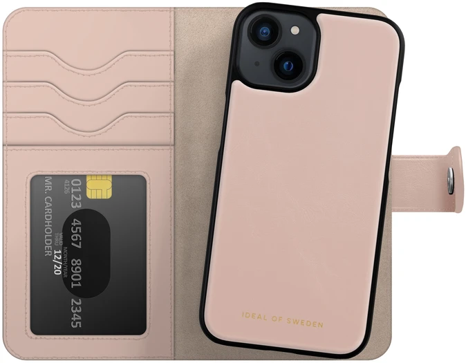 Telefono piniginės dėklas - Ideal of Sweden „Magnet Wallet+“ knygelės tipo dėklas iPhone 13/14/15/16E, modelis 2944460, rožinis