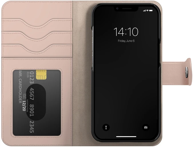 Telefono piniginės dėklas - Ideal of Sweden „Magnet Wallet+“ knygelės tipo dėklas iPhone 13/14/15/16E, modelis 2944460, rožinis