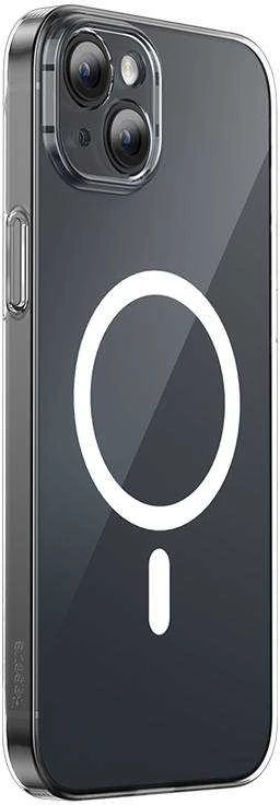 Telefono dėklas Baseus Magnetic Crystal Clear, skirtas iPhone 13 (skaidrus) su viso grūdinto stiklo ekrano apsauga ir valymo rinkiniu