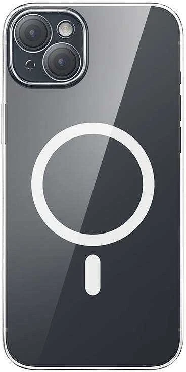 Telefono dėklas Baseus Magnetic Crystal Clear, skirtas iPhone 13 (skaidrus) su viso grūdinto stiklo ekrano apsauga ir valymo rinkiniu