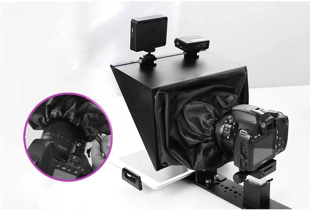 Teleprompter - Feelworld TP13A 11" planšetinio kompiuterio laikiklis, „Bluetooth“ nuotolinio valdymo pultas
