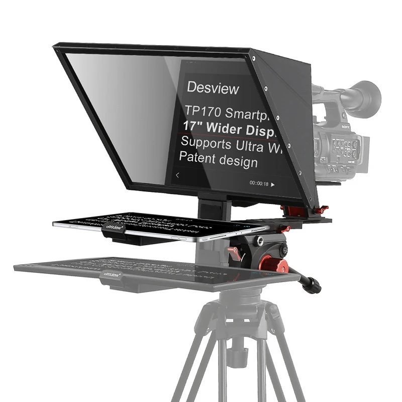 Teleprompteris - Desview TP170 17 colių Veidrodis, 26 sluoksnių Stiklas, Bluetooth Nuotolinio Valdymo Pultas