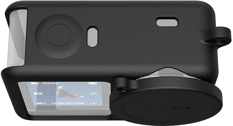 Telesin Silicone Protective Case for DJI Osmo Action 6 juodos spalvos