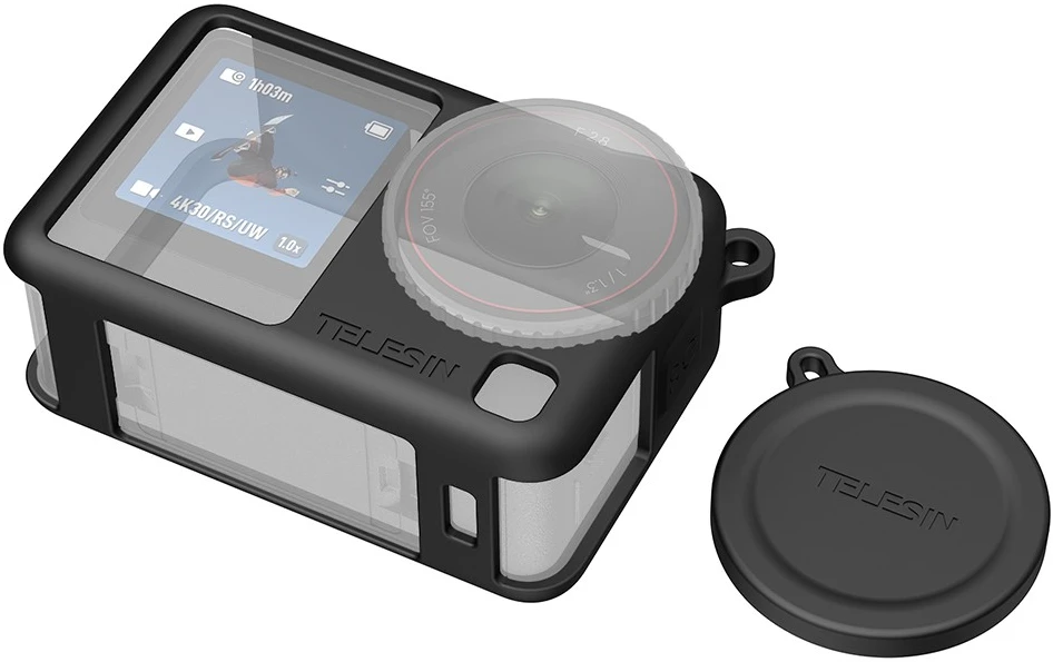 Telesin Silicone Protective Case for DJI Osmo Action 6 juodos spalvos