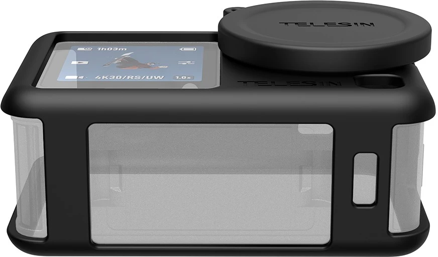 Telesin Silicone Protective Case for DJI Osmo Action 6 juodos spalvos