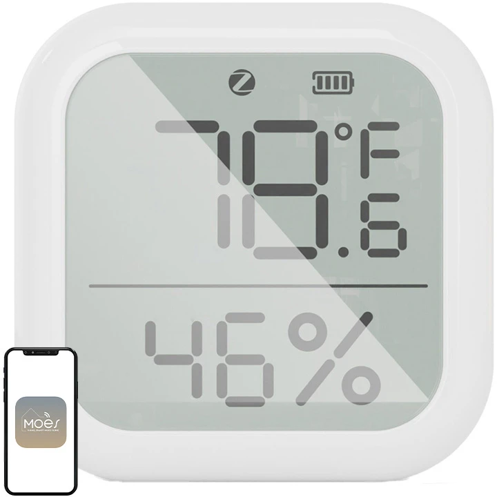 Moes Išmanusis bevielis patalpos temperatūros ir drėgmės jutiklis, ZigBee, TUYA / Smart Life