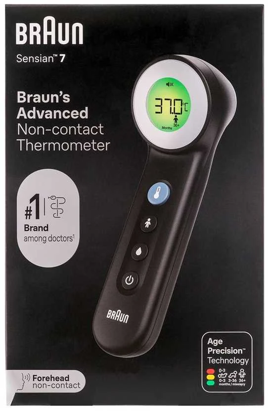 Bekontaktis termometras Braun BNT400, juodas
