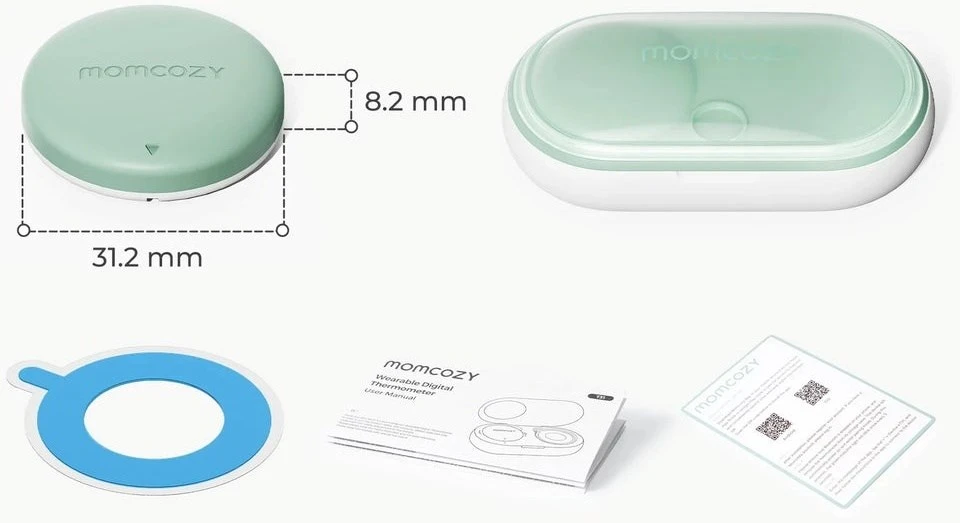 MOMCOZY IŠMANUSIS KŪDIKIŲ TERMOMETRAS – MEDICININIS TIKSLUMAS IR NUOLATINĖ TEMPERATŪROS KONTROLĖ PROGRAMĖLĖJE